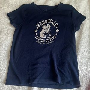 RARE brandy melville blue graphic tee